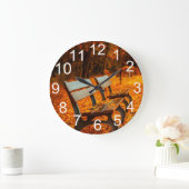 秋秋シーズンパークベンチウォール時計 ラージ壁時計 (ホーム)