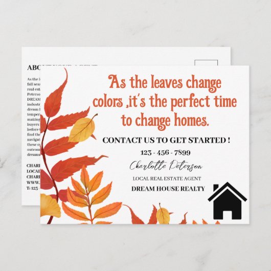 秋秋シーズン実在エテート農業マーケティング ポストカード (正面/裏面)