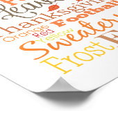 秋秋タイポグラフィウォールアート ポスター (角)