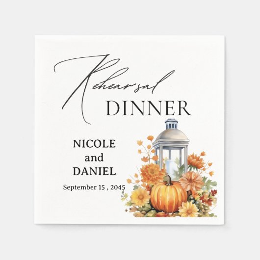 秋秋テーマリハーサルディナー スタンダードカクテルナプキン (正面)