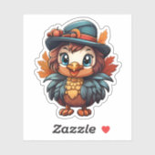 秋秋ハッピーサンクスギビングかわいいトルコ シール (シート)