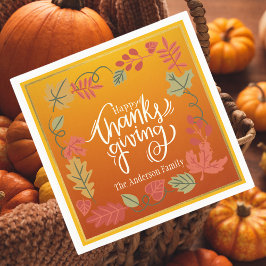 秋秋ハッピーサンクスギビングパーティー スタンダードカクテルナプキン