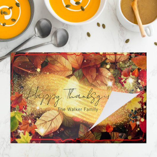 秋秋ハッピーサンクスギビング紙ランチョンマット ペーパーパッド