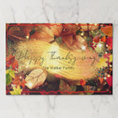 秋秋ハッピーサンクスギビング紙ランチョンマット ペーパーパッド (正面)
