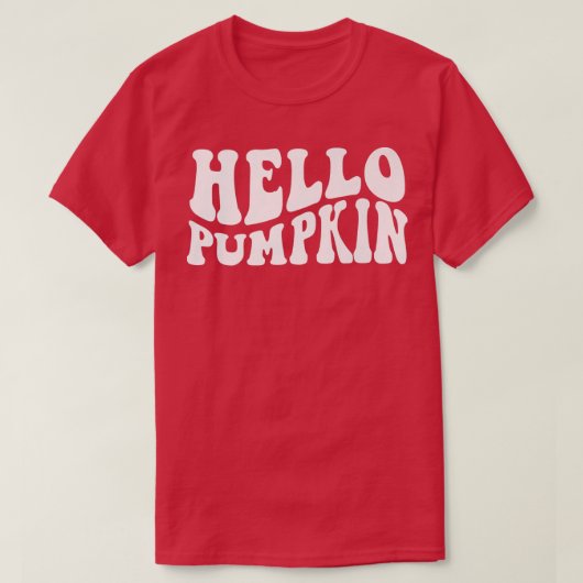 秋秋ハローパンプキンレトロウェーブ感謝祭D Tシャツ (デザイン正面)