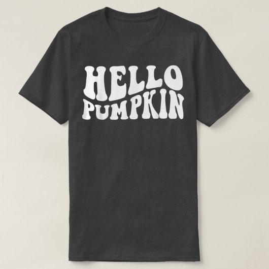 秋秋ハローパンプキンレトロウェーブ感謝祭D Tシャツ (デザイン正面)