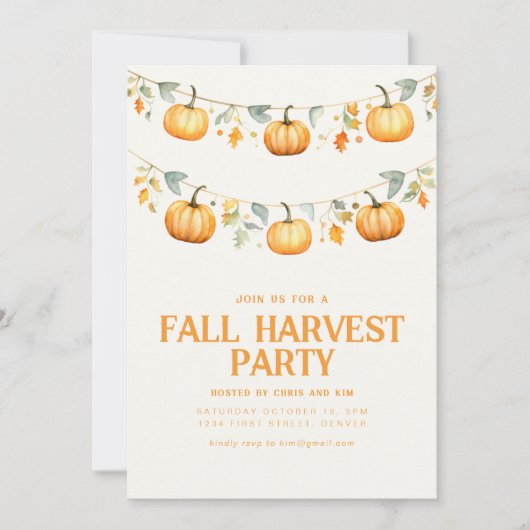 秋秋ハーベストパーティー招待状 招待状 (正面)