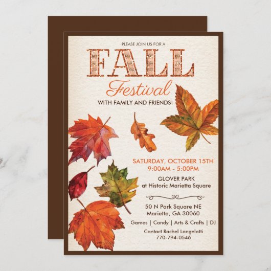 秋秋ハーベストフェスティバル離れ招待状 招待状 (正面/裏面)
