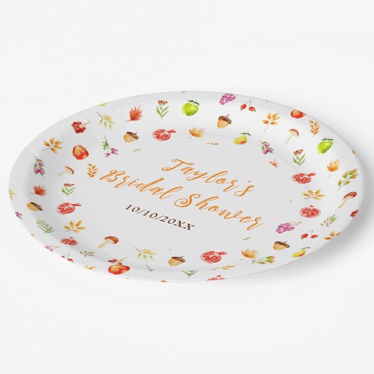 秋秋ハーベストブライダルシャワー ペーパープレート (アングル)