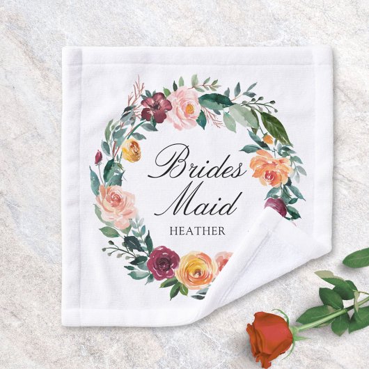 秋秋バラフラワーフローラリースブライドメイド ウォッシュタオル