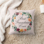 秋秋バラフラワーフローラリース最高の祖母 クッション (ブランケット)