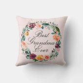 秋秋バラフラワーフローラリース最高の祖母 クッション (裏面)