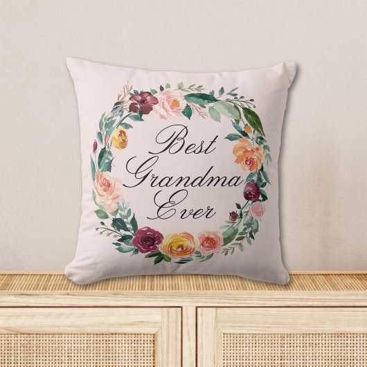 秋秋バラフラワーフローラリース最高の祖母 クッション