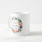 秋秋バラフラワーフローラリース最高の祖母 コーヒーマグカップ (正面左)