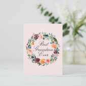 秋秋バラフラワーフローラリース最高の祖母 ポストカード (スタンド正面)