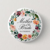 秋秋バラフラワーフローラリース花嫁マザー 缶バッジ (正面)