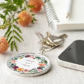 秋秋バラフラワーフローラ結婚リース キーホルダー (側面)