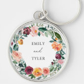 秋秋バラフラワーフローラ結婚リース キーホルダー (正面)