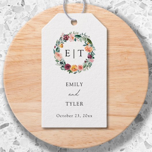 秋秋バラフラワーフローラ結婚リース ギフトタグ