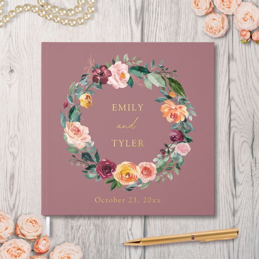 秋秋バラフラワーフローラ結婚リース ゲストブック