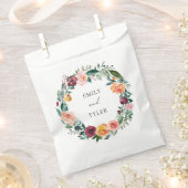 秋秋バラフラワーフローラ結婚リース フェイバーバッグ (クリップ留めされた状態)