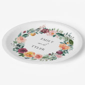 秋秋バラフラワーフローラ結婚リース ペーパープレート (アングル)