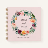 秋秋バラフローラ結婚リースズゲストブック ノートブック (正面)