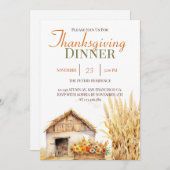 秋秋バーンサンクスギビングディナー招待状 招待状 (正面/裏面)