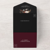 秋秋バ素朴ルガンディフローラブラック結婚ズ オールインワン招待状 (外側)