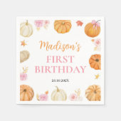 秋秋パンプキンガール誕生日 スタンダードカクテルナプキン (正面)