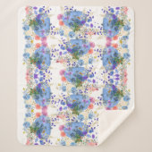 秋秋パンプキンズパステルブルーボタニカルフローラ シェルパブランケット (正面)