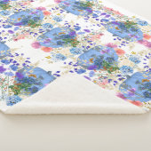 秋秋パンプキンズパステルブルーボタニカルフローラ シェルパブランケット (3/4)