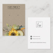 秋秋ヒマワリクラフトスタッドイヤリングディスプレイ 名刺 (正面/裏面)