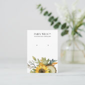 秋秋ヒマワリ材スタッドイヤリングディスプレイ 名刺 (スタンド正面)