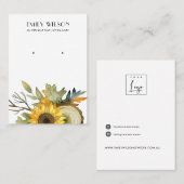 秋秋ヒマワリ材スタッドイヤリングディスプレイ 名刺 (正面/裏面)