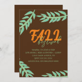秋秋フェスティバルグリーンリーフライヤー 招待状 (正面/裏面)