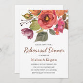 秋秋フラワー結婚ズリハーサルディナー招待状 招待状 (正面/裏面)