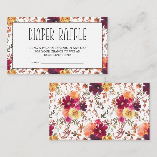 秋秋フローラおむつラッフルエンクロージャカード エンクロージャーカード (正面/裏面)