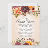 秋秋フローラオレンジラストブライダルシャワー 招待状 (正面)