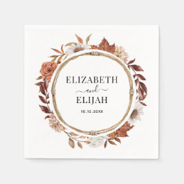 秋秋フローラテラコッタ結婚ズ スタンダードカクテルナプキン