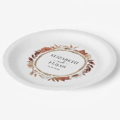 秋秋フローラテラコッタ結婚ズ ペーパープレート (アングル)