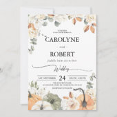 秋秋フローラパンプキン結婚式招待状 招待状 (正面)