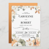 秋秋フローラパンプキン結婚式招待状 招待状 (正面/裏面)