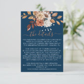 秋秋フローラブーケオンネイビーブルー結婚ズ エンクロージャーカード (スタンド正面)
