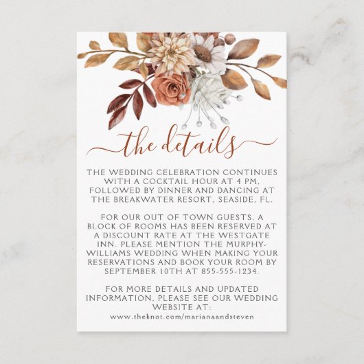 秋秋フローラブーケ結婚ス エンクロージャーカード (正面)