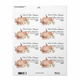 秋秋フローラホワイトパンプキン差出人住所ラ ラベル