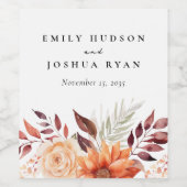 秋秋フローラボー結婚ホズ ワインラベル (シングルラベル)