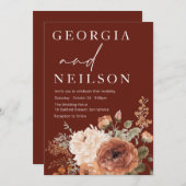 秋秋フローラモダン結婚ズ 招待状 (正面/裏面)