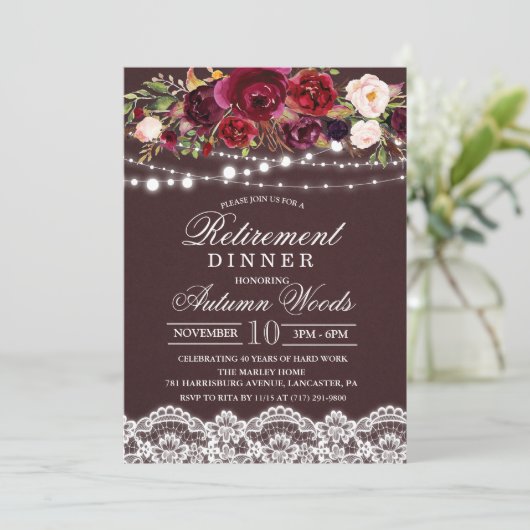 秋秋フローラリタイアディナー招待状 招待状 (スタンド正面)