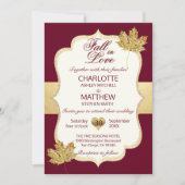 秋秋ブルゴーニュ金ゴールド秋インラブ結婚ズ 招待状 (正面)